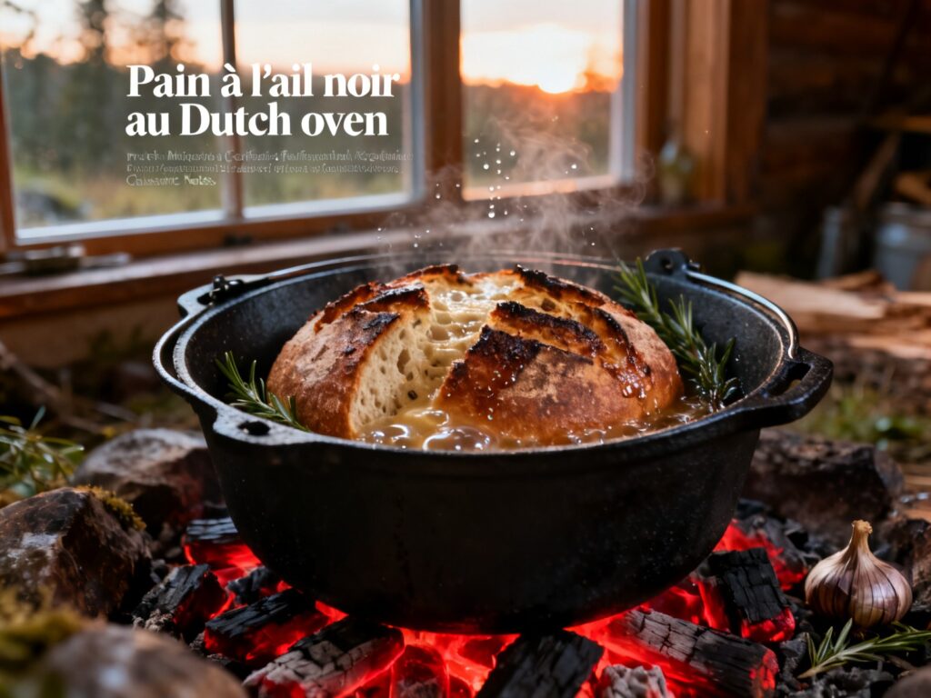 Pain à l’ail noir au Dutch oven