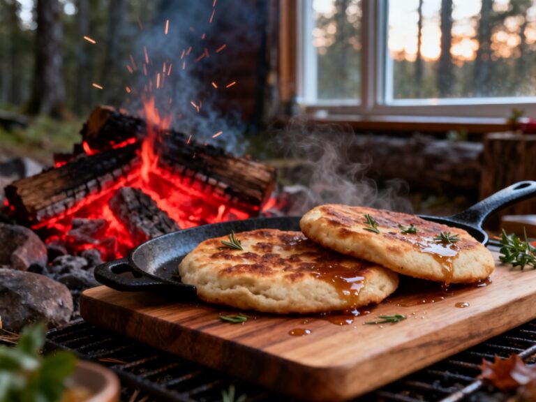 Pain bannock à l’érable au feu de camp — campingcaravaning.ca