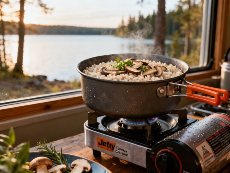Risotto crémeux Jetboil aux champignons — campingcaravaning.ca