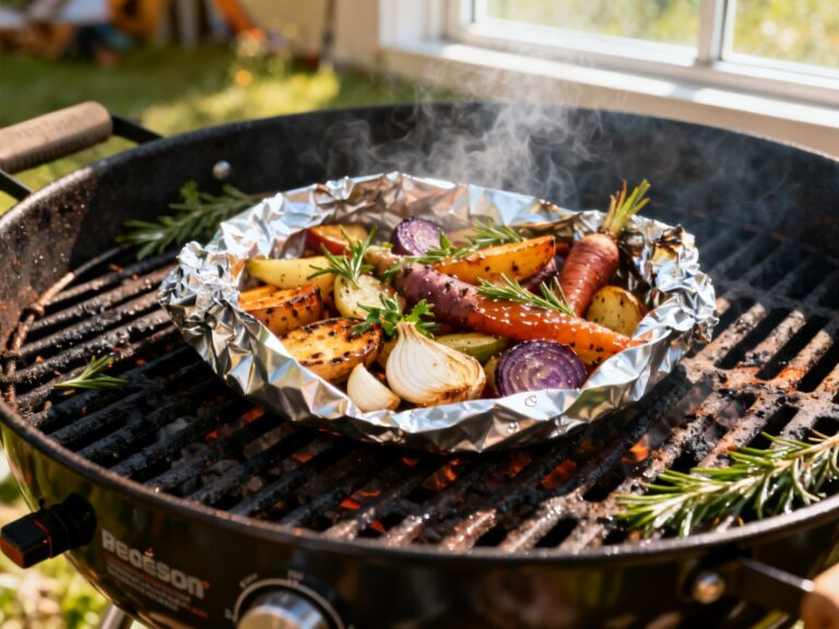 Légumes grillés en sac aluminium ail-érable — campingcaravaning.ca