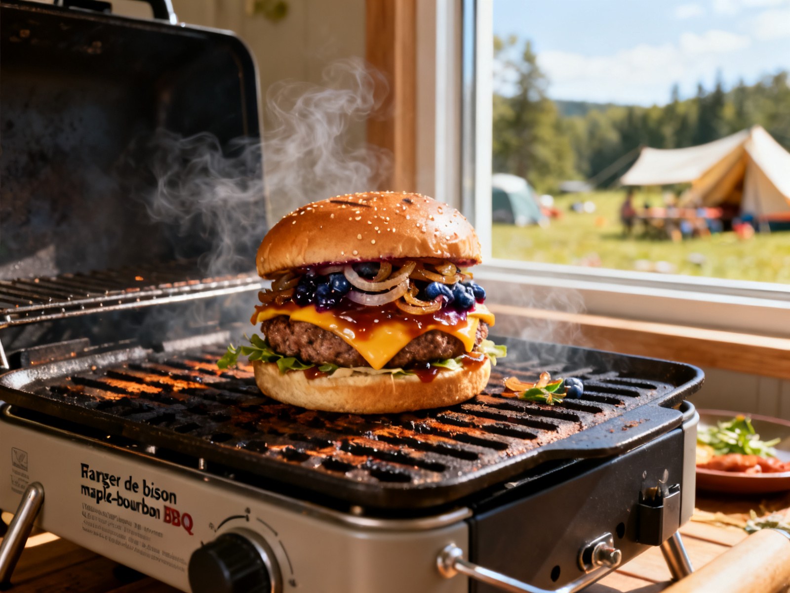 Burger de bison maple-bourbon — campingcaravaning.ca