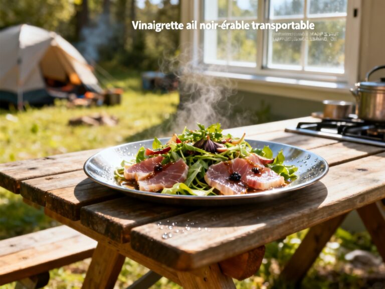 Vinaigrette ail noir-érable transportable — campingcaravaning.ca