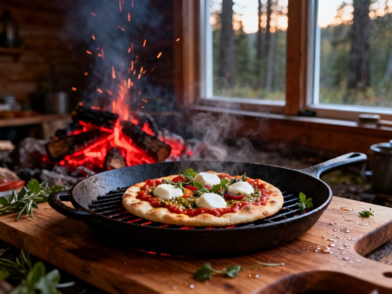 Pizza naan au feu de camp — campingcaravaning.ca