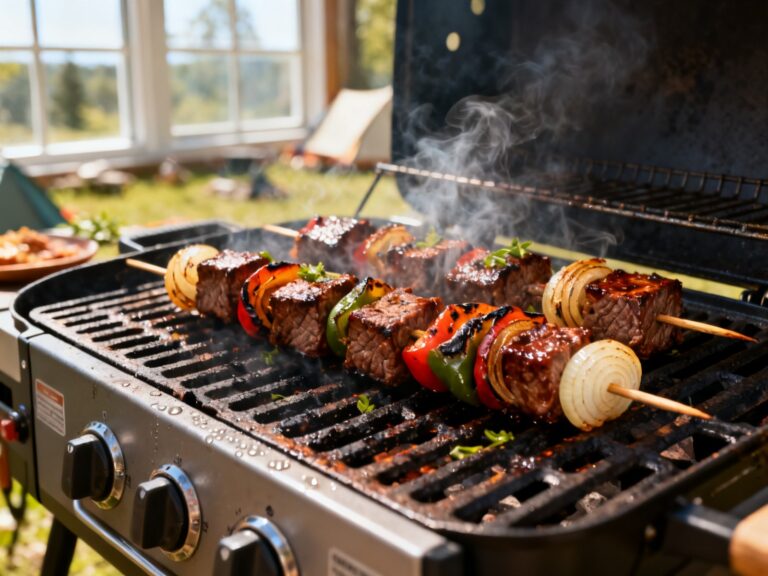 Brochettes de bœuf chipotle-érable et légumes — campingcaravaning.ca