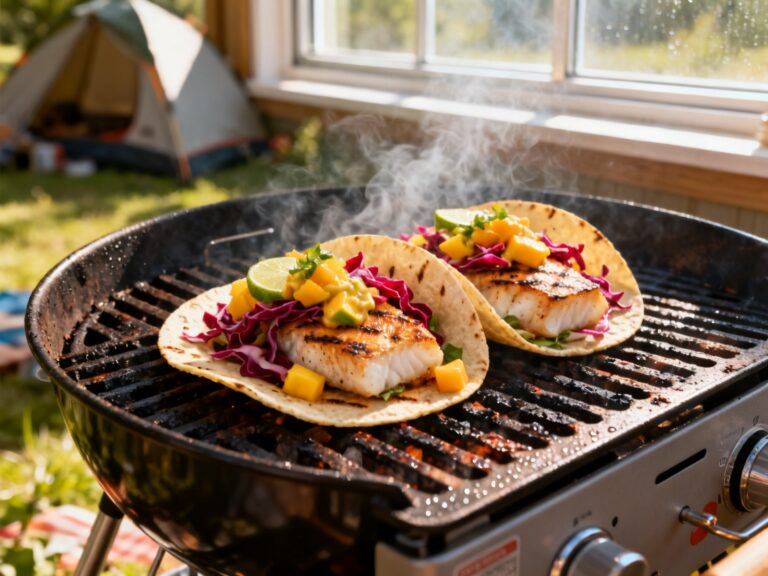 Tacos de poisson grillé sauce mangue-lime — campingcaravaning.ca