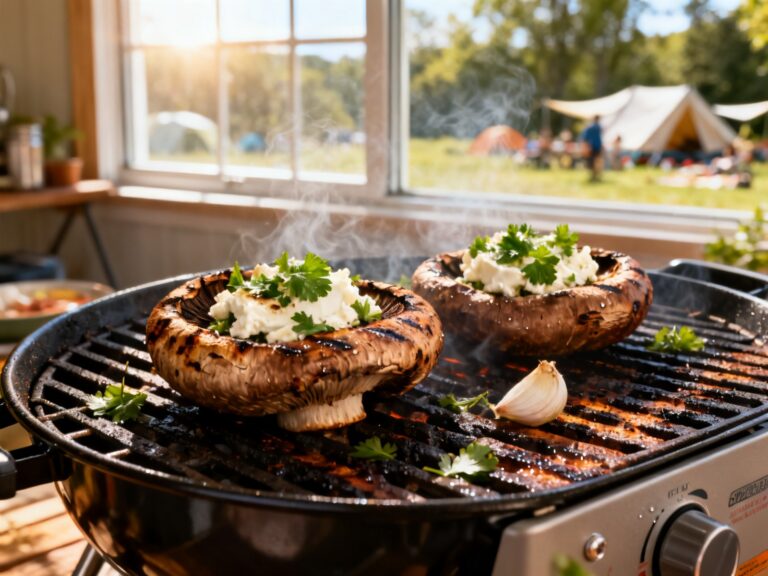 Champignons portobello farcis chèvre et fines herbes — campingcaravaning.ca