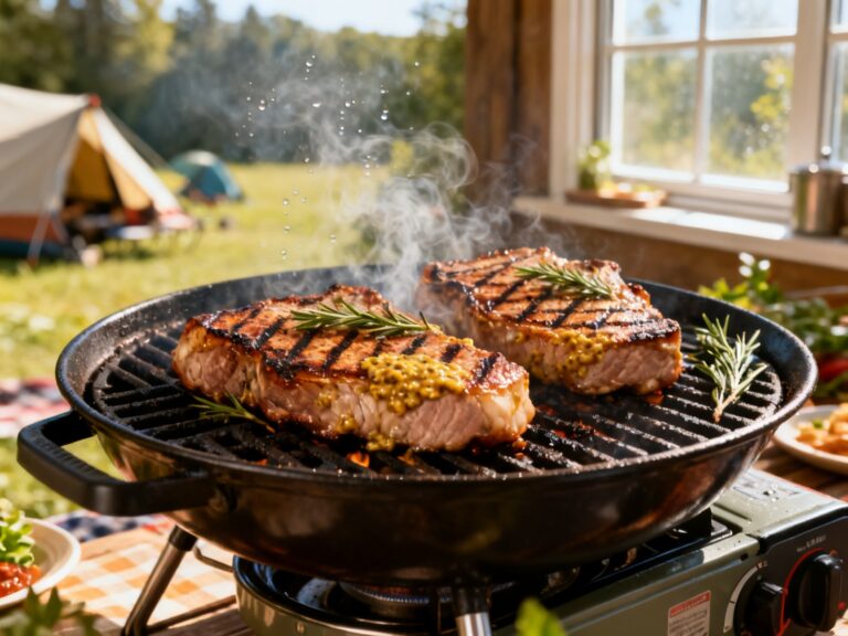 Côtelettes de porc érable-moutarde au BBQ — campingcaravaning.ca