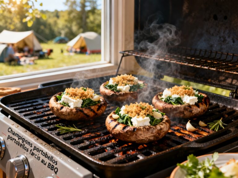 Champignons portobellos farcis au BBQ — campingcaravaning.ca