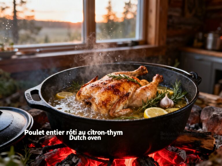 Poulet entier rôti au citron-thym Dutch oven — campingcaravaning.ca