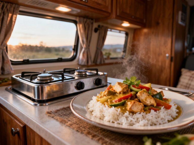 Sauté de poulet thaï au lait de coco en VR — campingcaravaning.ca