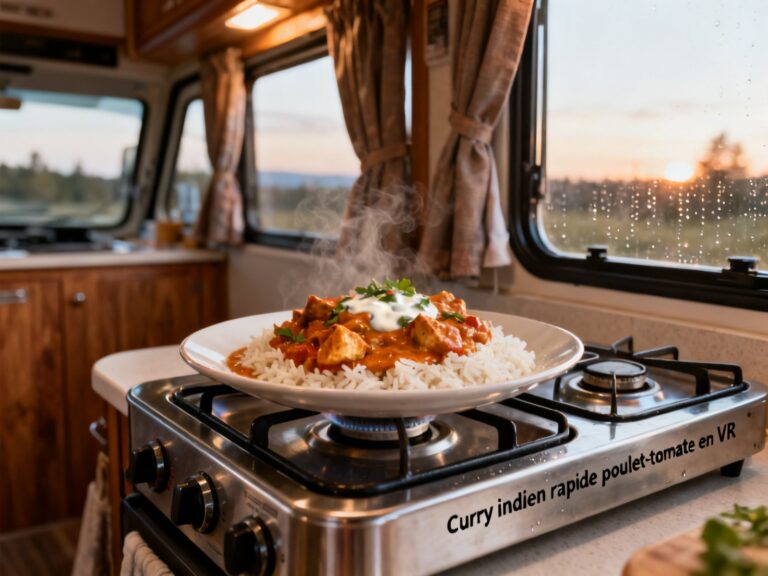 Curry indien rapide poulet-tomate en VR — campingcaravaning.ca
