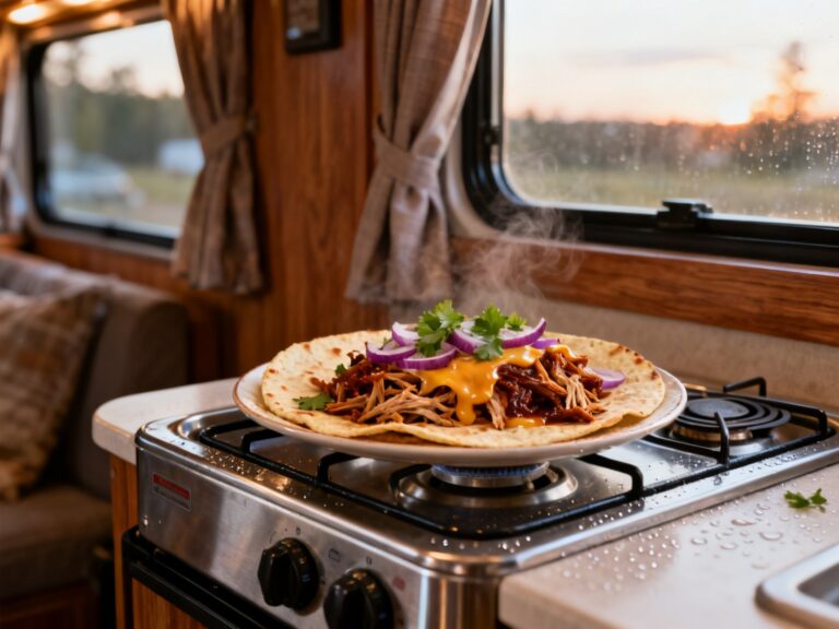 Tortillas grillées au poulet BBQ en VR — campingcaravaning.ca