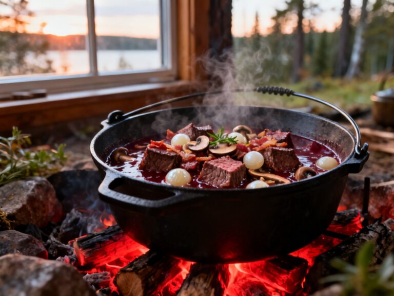Bœuf bourguignon au Dutch oven plein air — campingcaravaning.ca