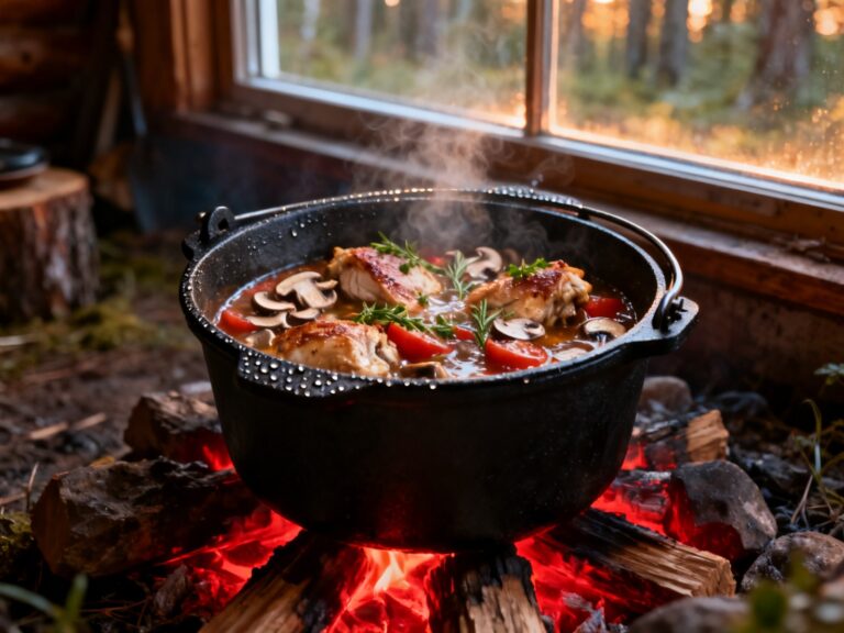 Poulet chasseur au Dutch oven — campingcaravaning.ca