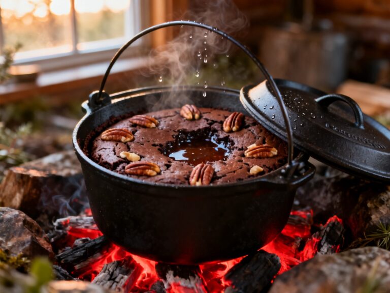 Brownie chocolat-érable au Dutch oven — campingcaravaning.ca