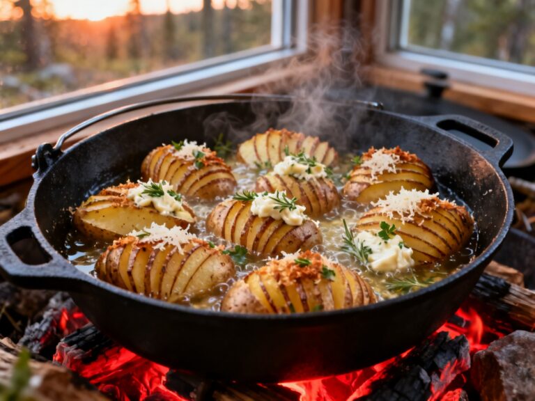 Pommes de terre Hasselback au Dutch oven — campingcaravaning.ca