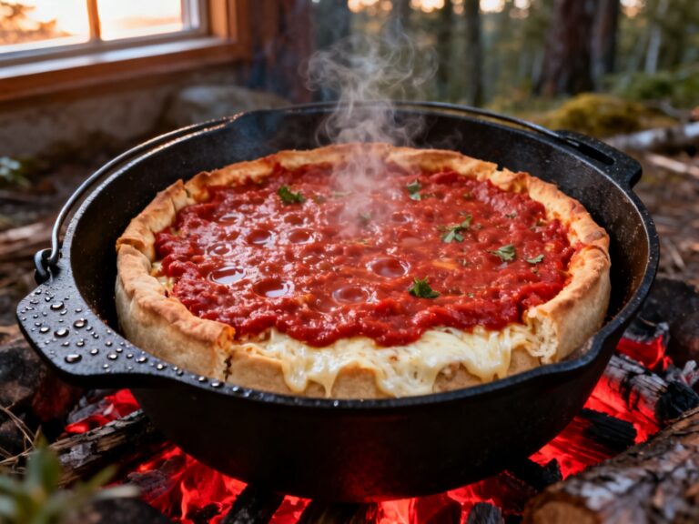 Pizza profonde au Dutch oven — campingcaravaning.ca