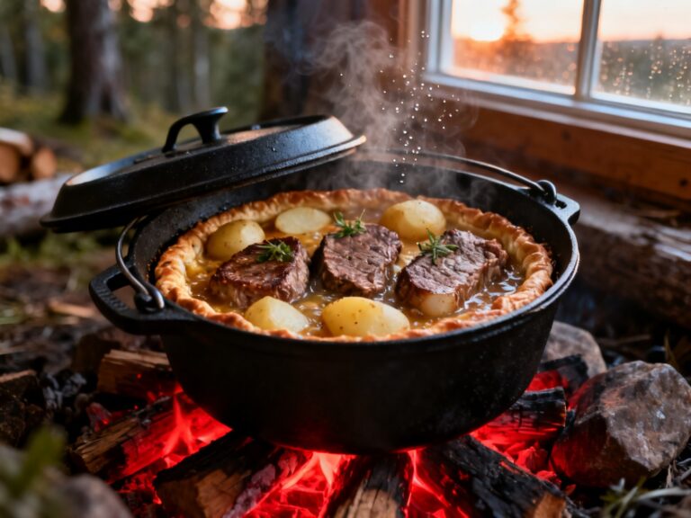 Tourtière du Lac St-Jean au Dutch oven — campingcaravaning.ca