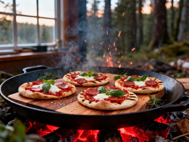 Pita pizza grillé sur braises — campingcaravaning.ca