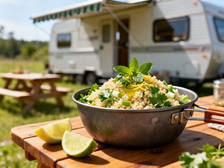 Boulgour aux herbes et citron au réchaud Jetboil — recette campingcaravaning.ca