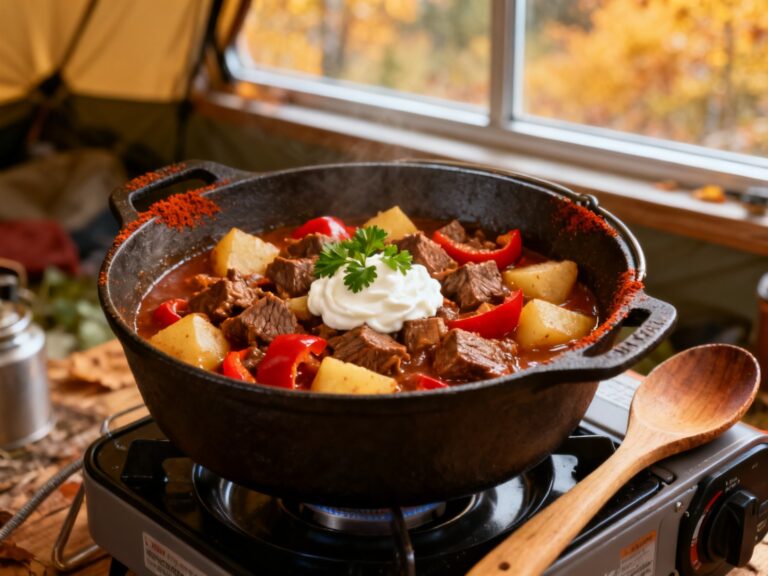 Goulasch hongrois rapide au réchaud — recette campingcaravaning.ca