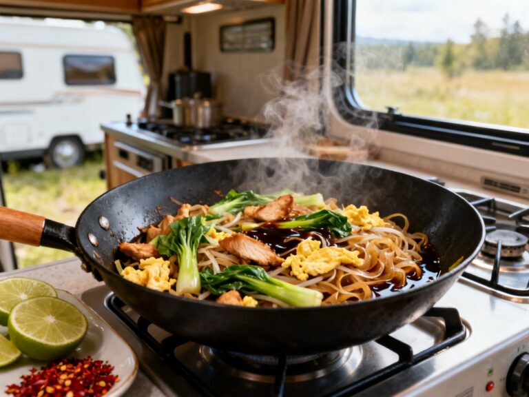 Pad see ew nouilles larges thaï en VR — recette campingcaravaning.ca