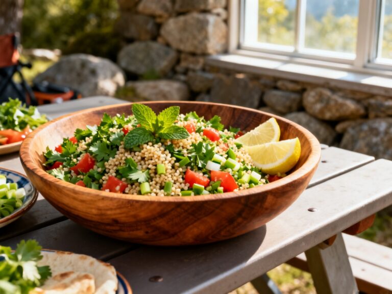 Tabouli libanais persil-menthe-citron sans cuisson — recette campingcaravaning.ca