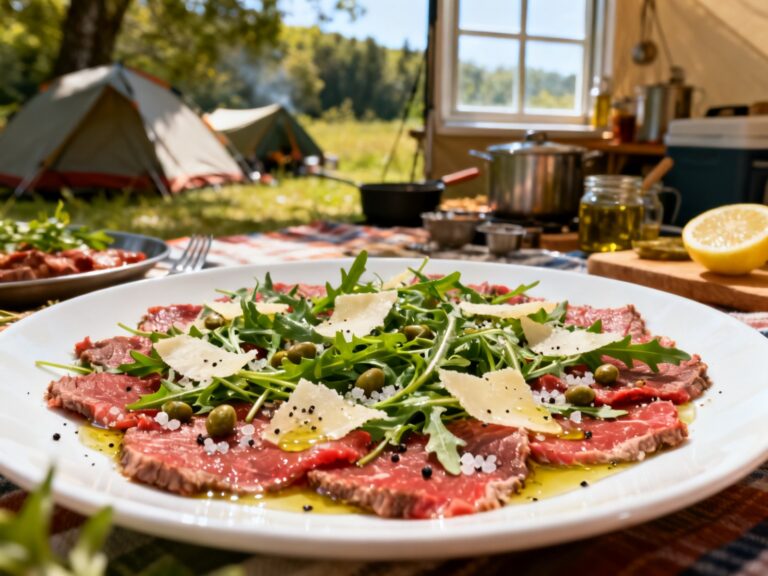 Carpaccio de bœuf roquette-parmesan transportable — recette campingcaravaning.ca