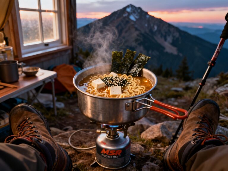 Ramen trek miso-tofu lyophilisé au PocketRocket — campingcaravaning.ca