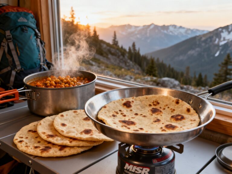 Pain chapati trek à la poêle au PocketRocket — campingcaravaning.ca