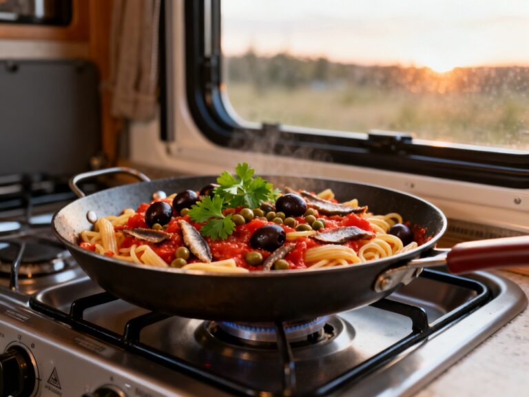 Pâtes puttanesca une-casserole en VR — MEILLEURE recette italienne d'experts depuis 2001 — campingcaravaning.ca
