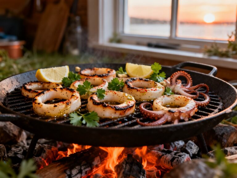 Calmars grillés ail-piment-citron — TOP recette feu de camp des experts depuis 2001 — campingcaravaning.ca
