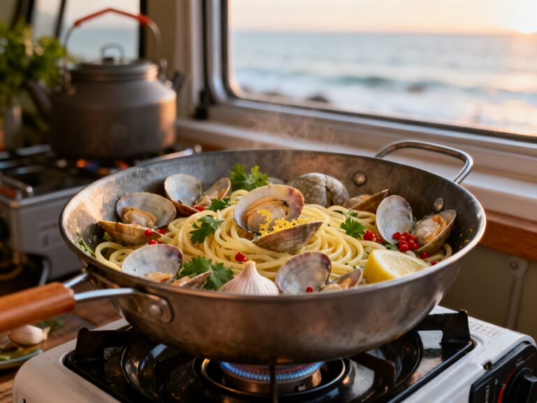 Pâtes aux palourdes (vongole) au réchaud — TOP recette d'experts italienne depuis 2001 — campingcaravaning.ca