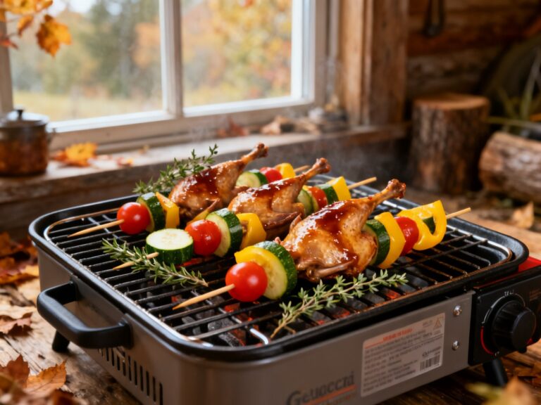 Brochettes de pintade érable-thym au BBQ — recette d'EXPERTS depuis 2001 — campingcaravaning.ca