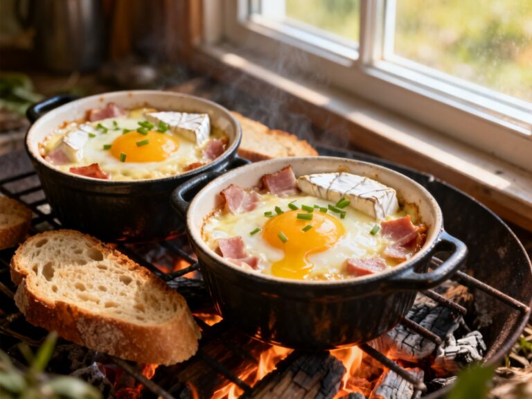 Œufs cocotte fromage au feu de camp — recette d'EXPERTS depuis 2001 — campingcaravaning.ca
