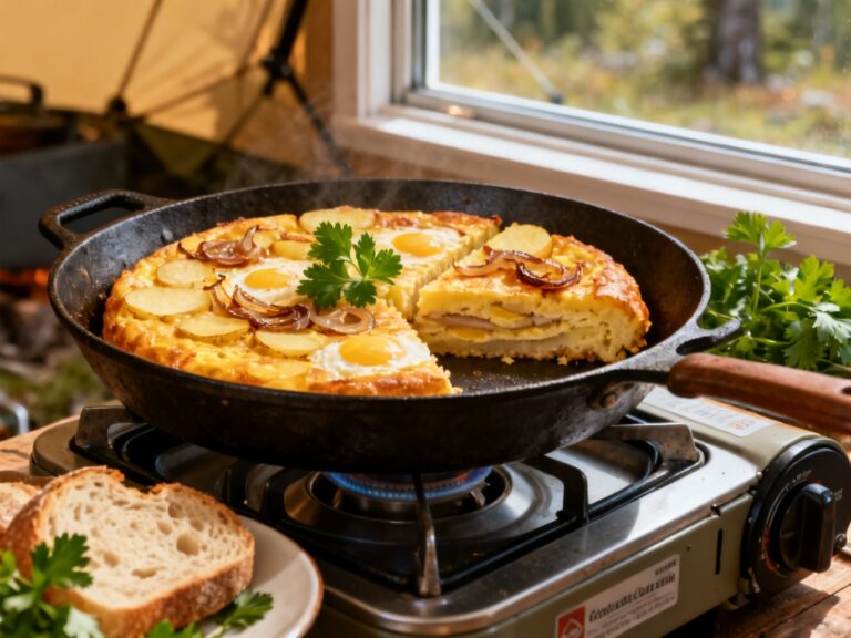 Frittata espagnole tortilla au réchaud — recette d'EXPERTS depuis 2001 — campingcaravaning.ca