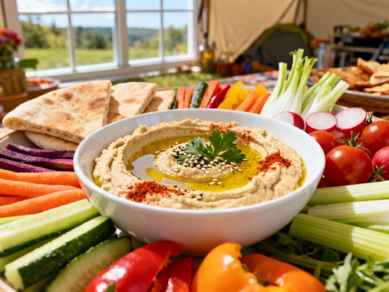 Crudités et houmous tahini-citron — INCONTOURNABLE apéritif d'experts depuis 2001 — campingcaravaning.ca
