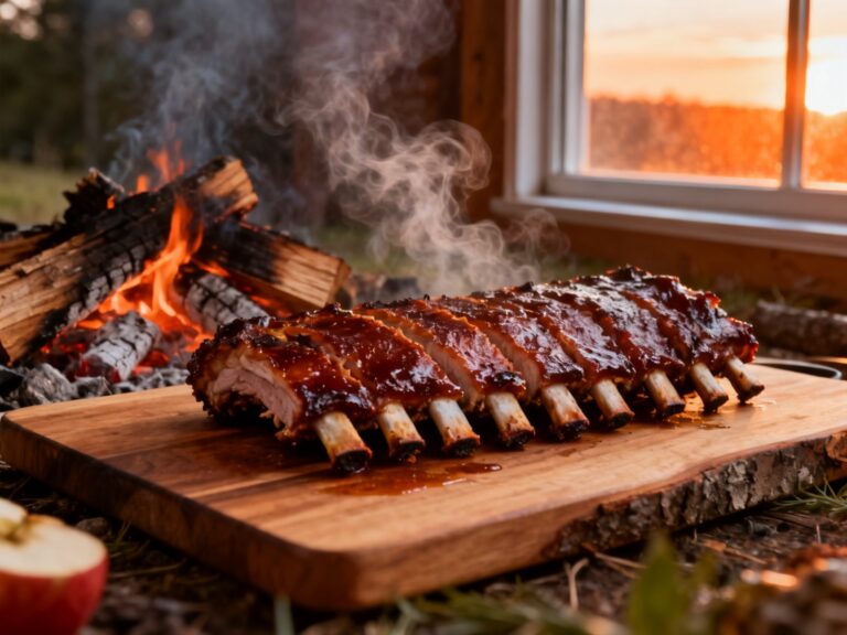 Ribs de porc fumés érable au feu de camp — la recette ULTIME des experts depuis 2001 — campingcaravaning.ca